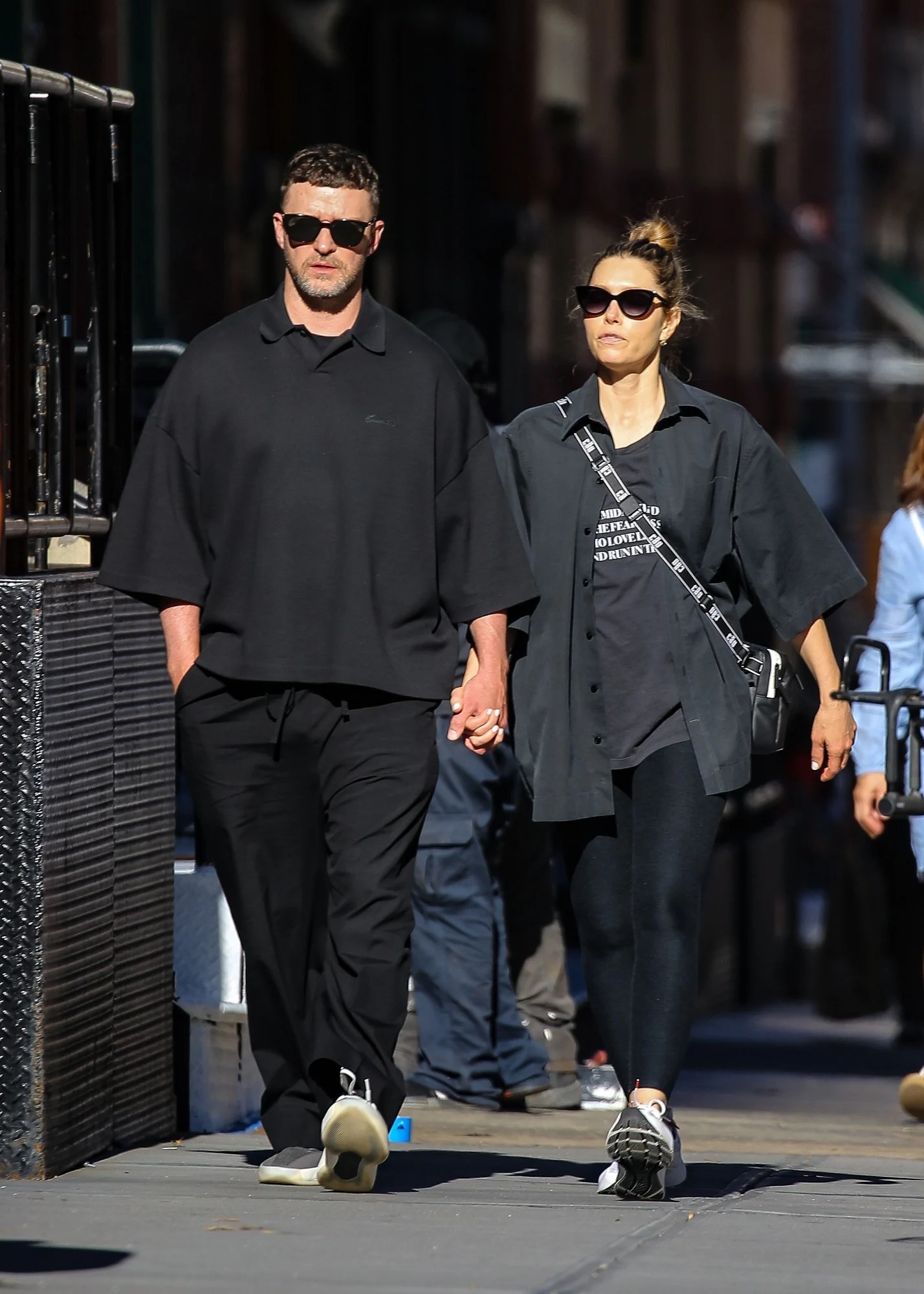 Jessica Biel和丈夫Justin Timberlake 15日纽约外出
