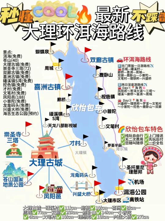 大理环洱海包车的5种方式㊙️看这篇就够了