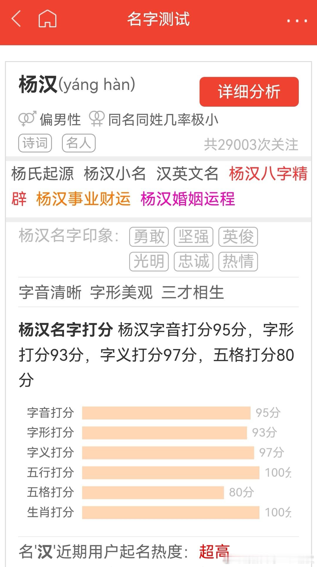 第一次见自己的姓名“杨汉”被分析的如此细节！👍 👍 ​​​