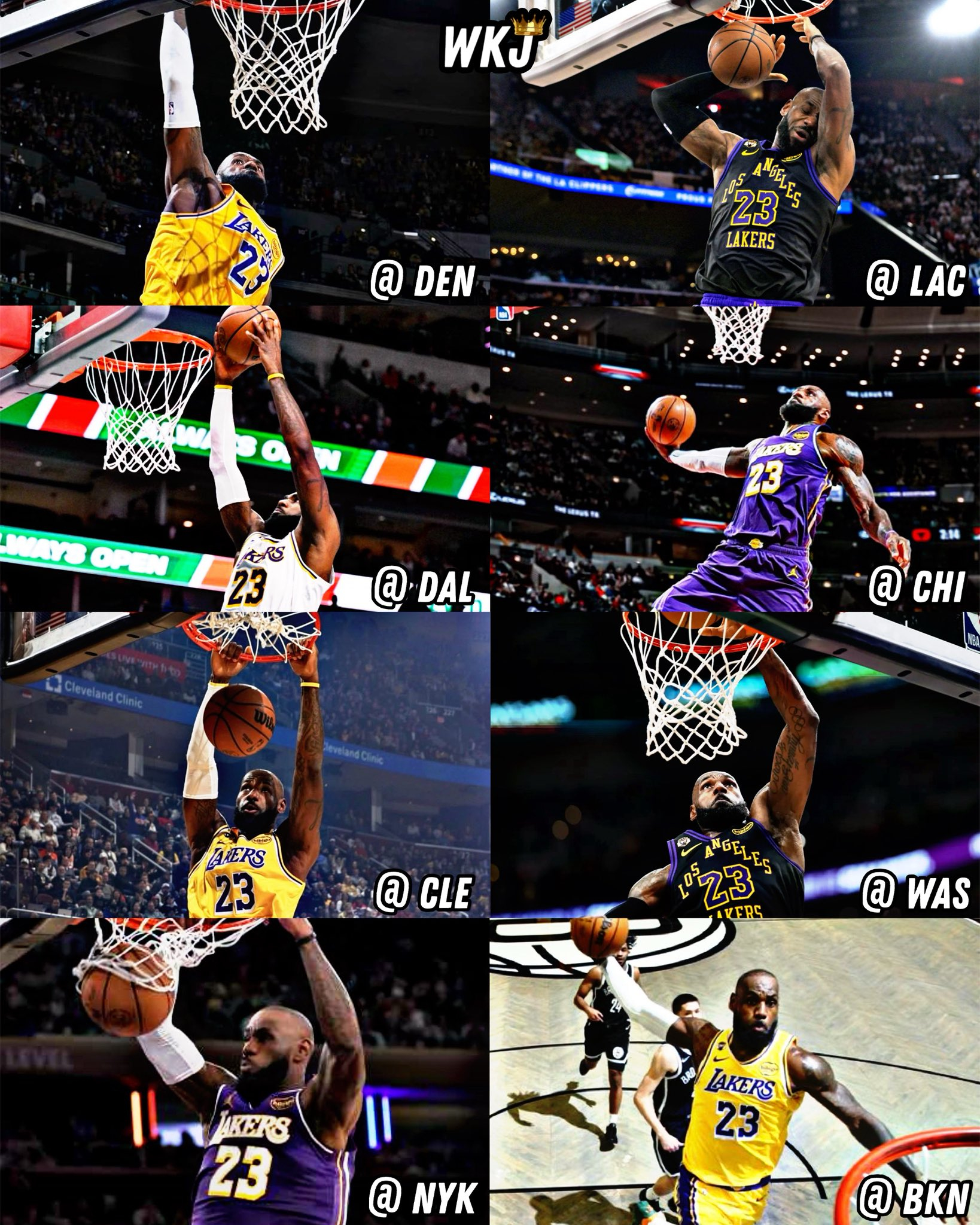 湖人的8连客格莱美之旅，41岁詹姆斯也在上演属于自己的扣篮之旅！