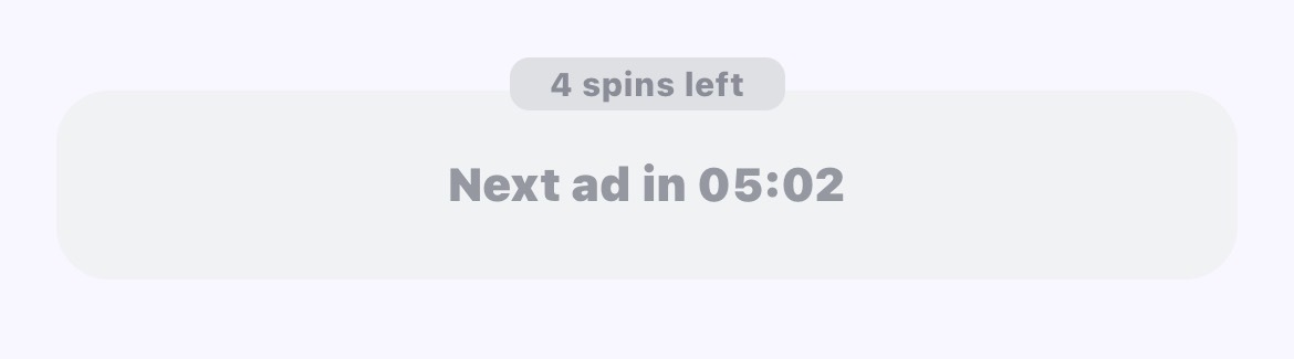 linc规则更新转盘会显示免费次数4spins left（举例）等刷新时间到 次