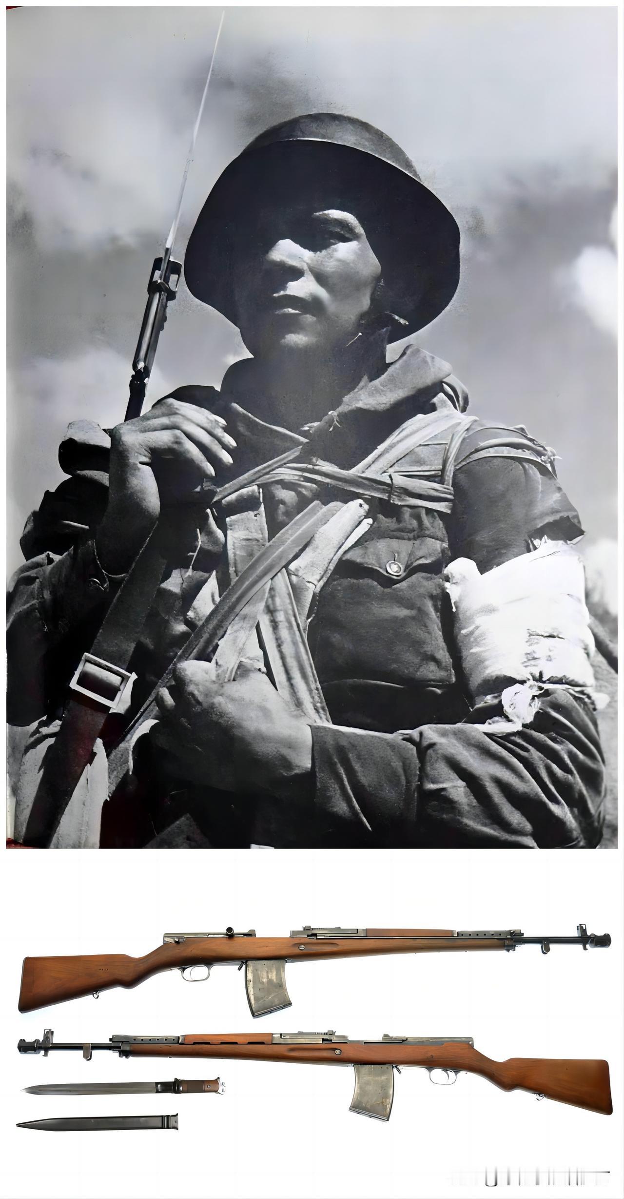1939年，苏日哈拉欣河战役，一位红军战士轻伤不下火线，包扎伤口后继续作战。大家