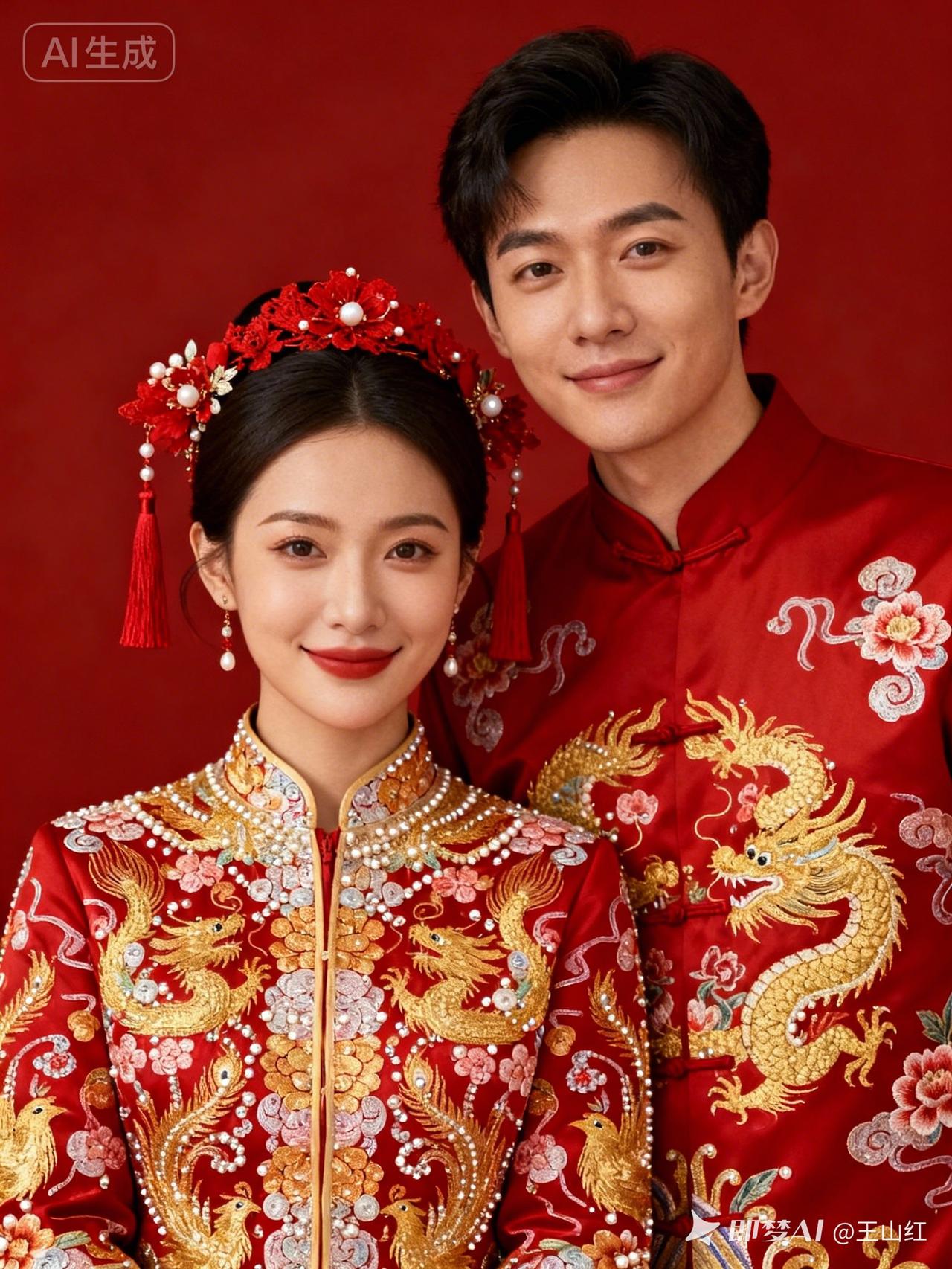 中式婚服，龙凤呈祥，喜气洋洋！💍👰🏻‍♂️👨🏻‍♀️