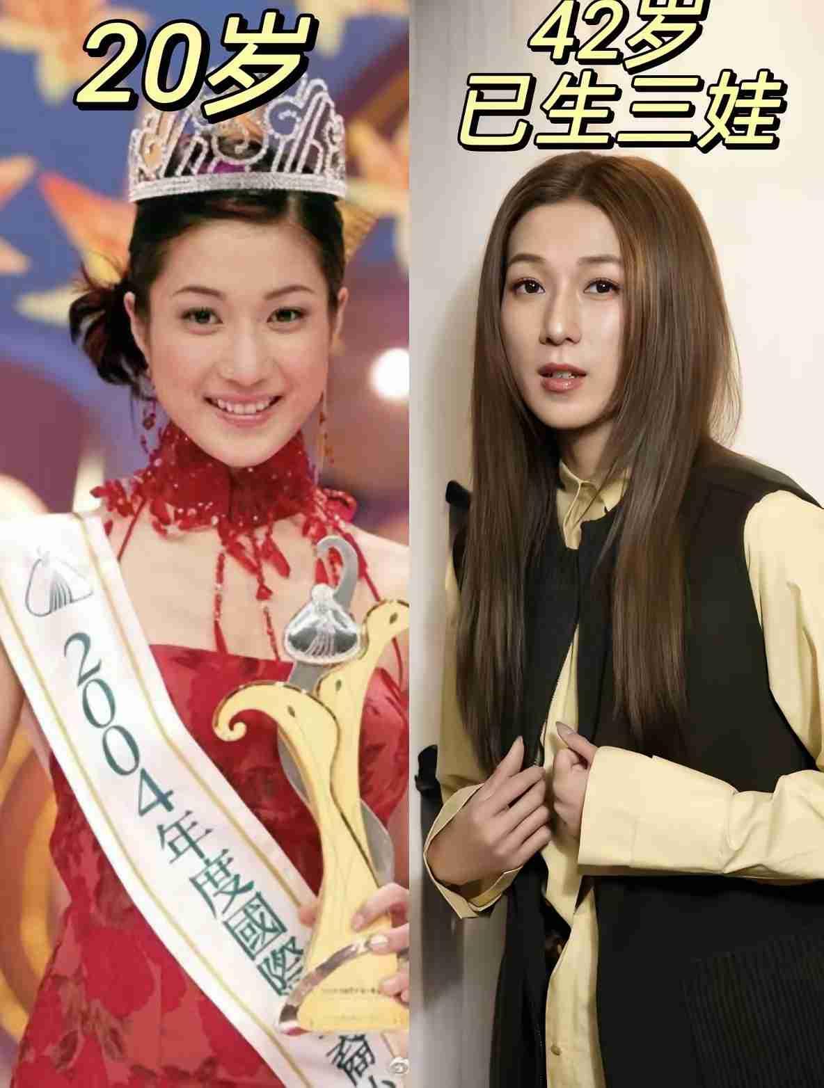 钟嘉欣20岁拿下华裔小姐冠军，42岁三娃妈妈依旧状态绝佳！虽然已经是三个孩子的妈