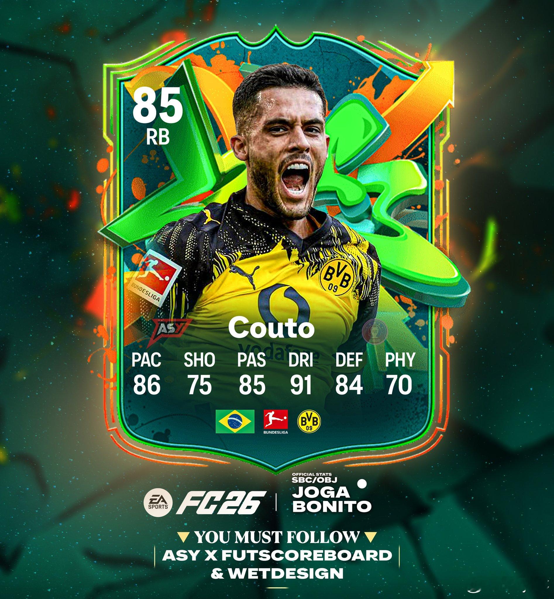 扬•科托的美丽足球球员卡正式数据。FC26