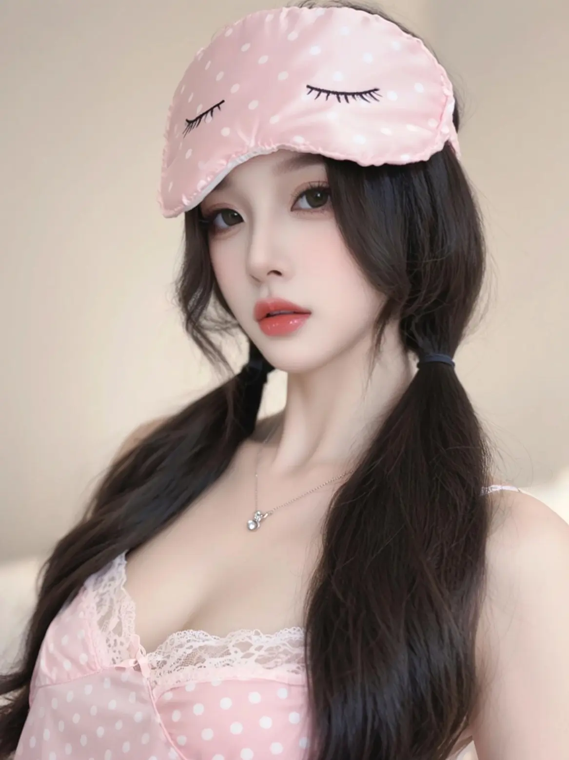 露肩吊带 纯欲妆容 令人心动的口罩妆 性感睡衣 纯欲风天花板