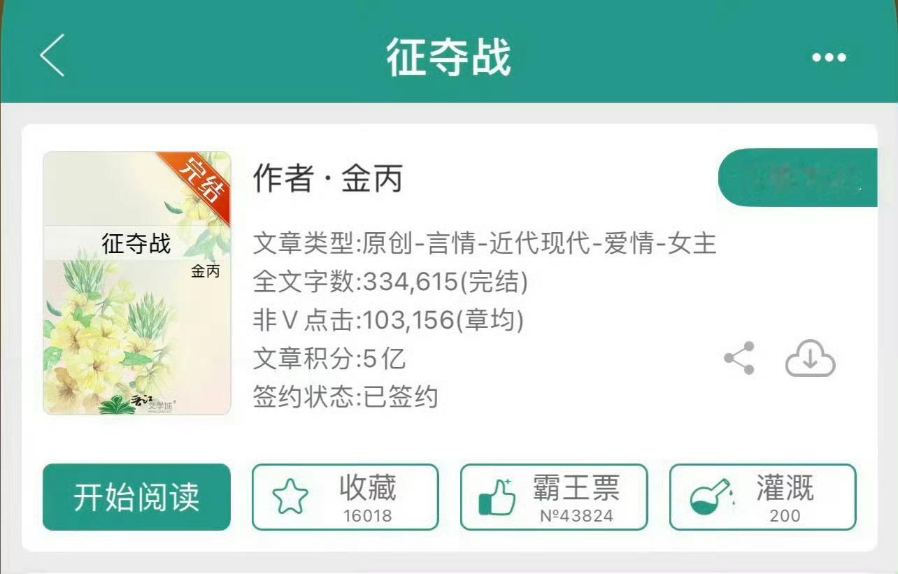 小说推荐：《征夺战》 作者:金丙简评：软妹子vs糙汉子，强取豪夺，乡村爱情，卧底