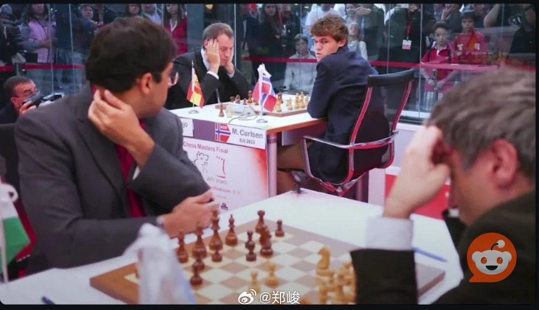 国际象棋世界冠军Magnus Carlsen和Viswanathan Anand