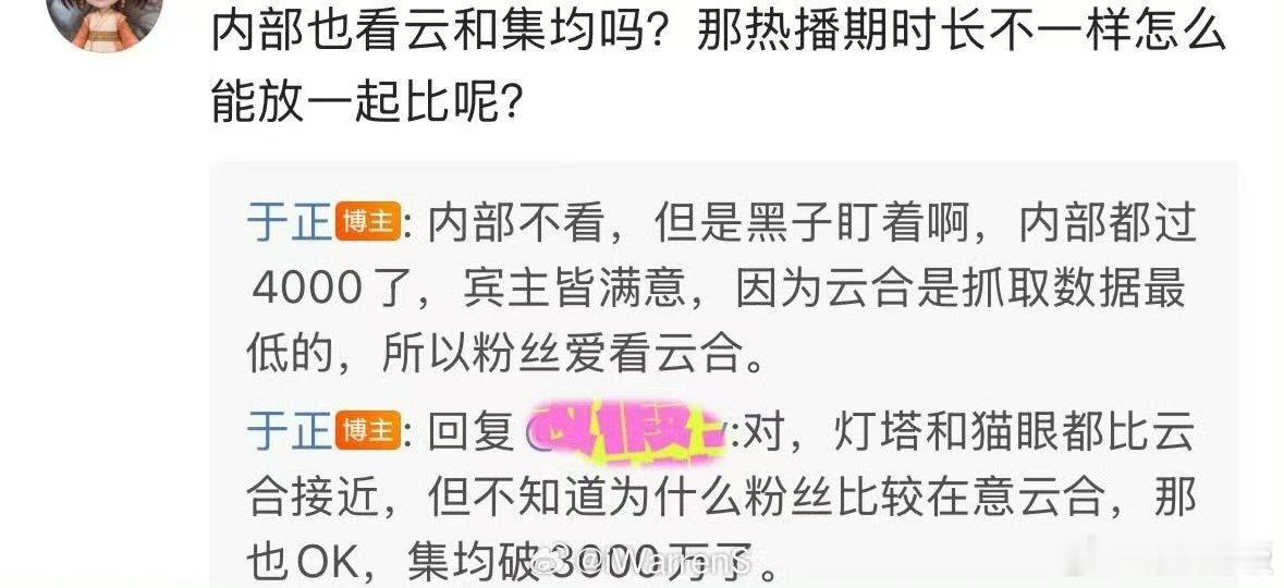 于正称临江仙内部集均都过4000万了于正称内部不看云合于正称内部不看云合，如何？
