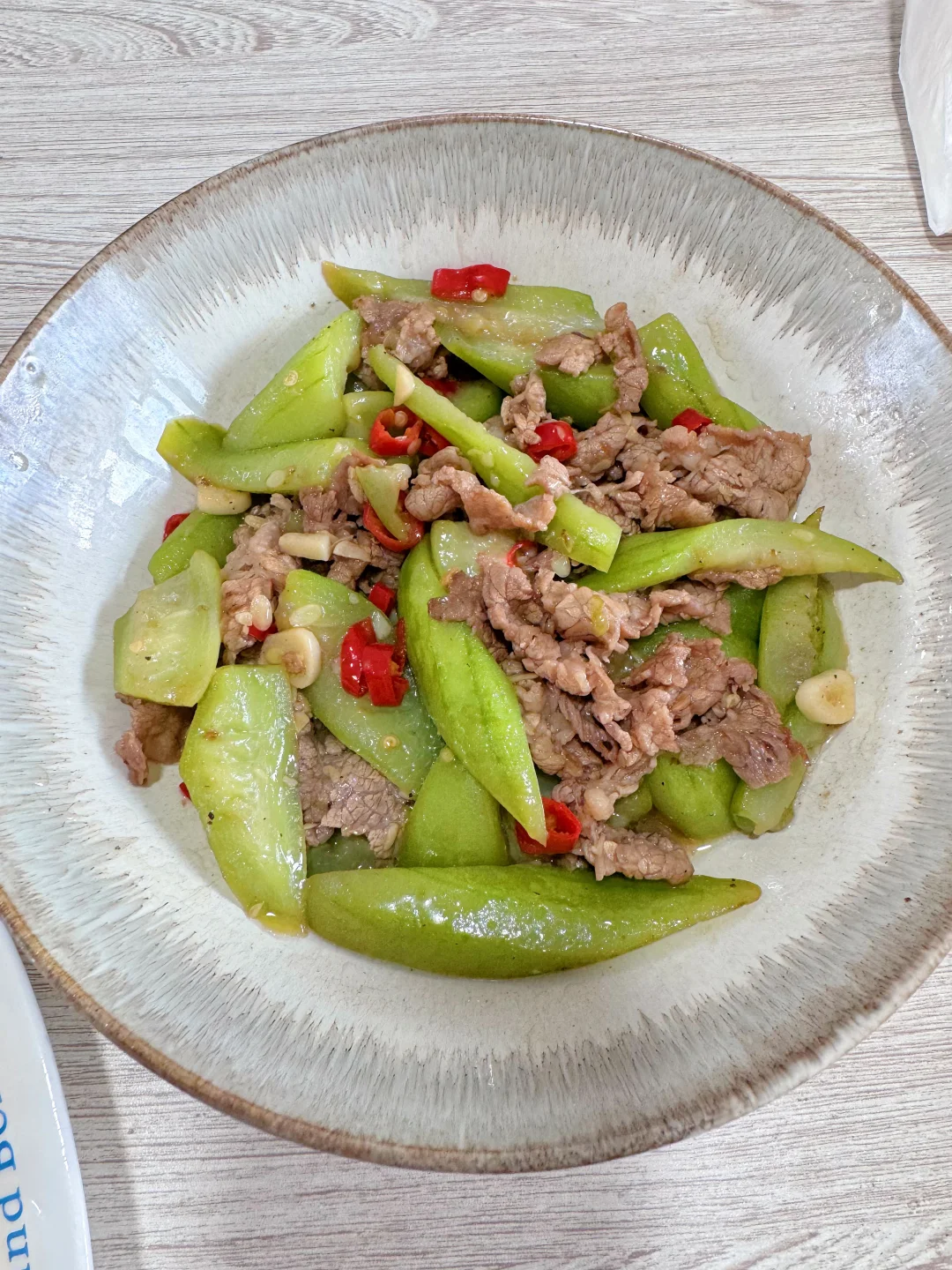 丝瓜牛肉，没想到这两个在一起也好搭哦鲜美