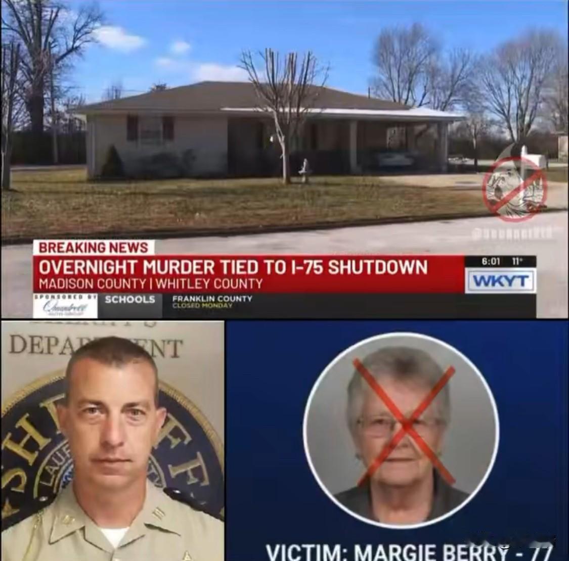 突发新闻：肯塔基州警察队长凯文·贝瑞在交通拦截期间杀害了他77岁的亲生母亲，然后