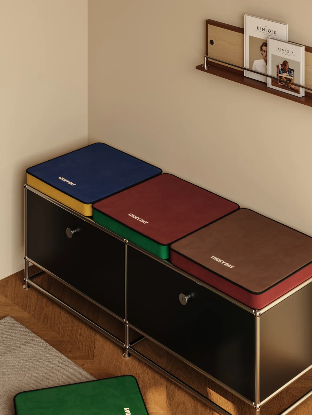 克莱因蓝🔵姜黄🟡一眼心动的包豪斯椅垫