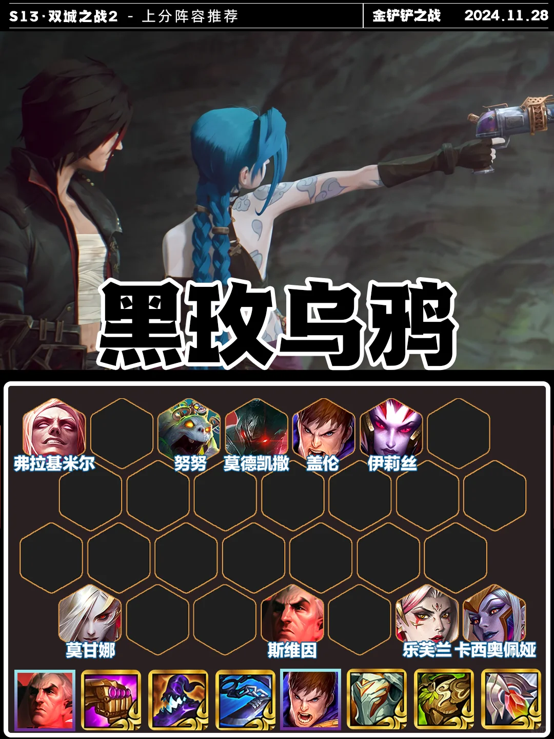 拒绝内卷！冷门T0阵容黑玫乌鸦太强了！