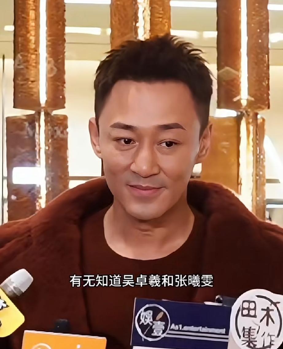 林峯被问吴卓羲和张曦文恋情绯闻

林峯一个劲不知道，不清楚，记者追问他有没有发现
