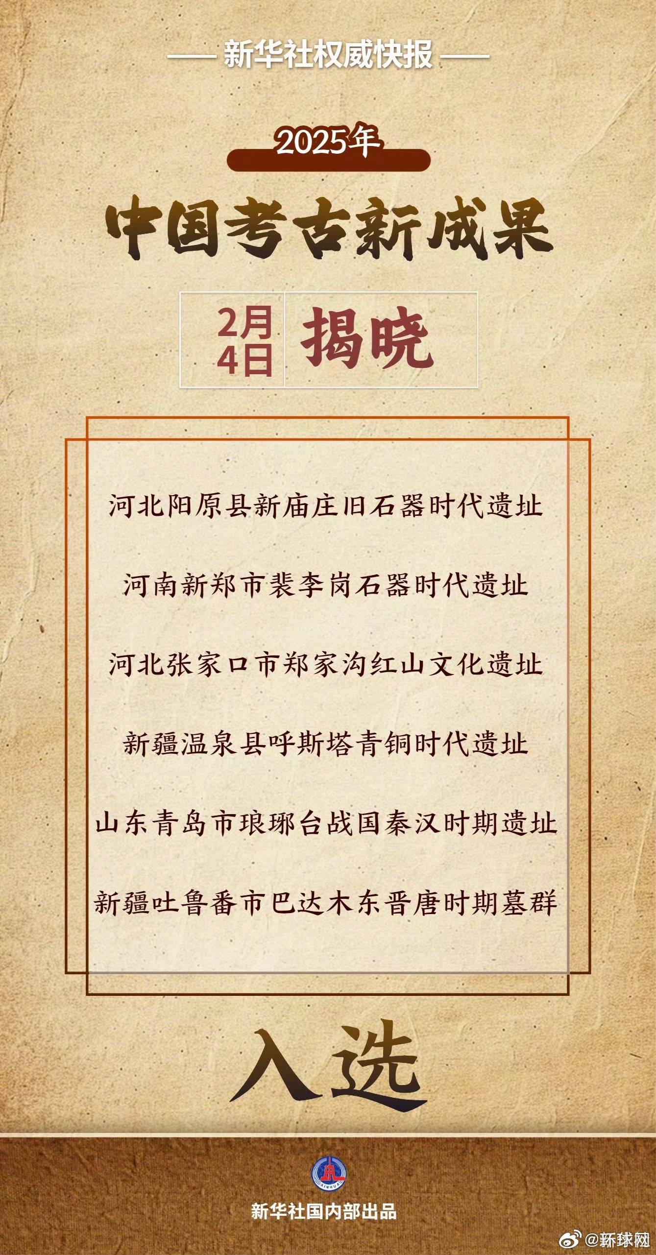 #2025中国考古新成果#【“2025年中国考古新成果”揭晓 】2月4日，中国社