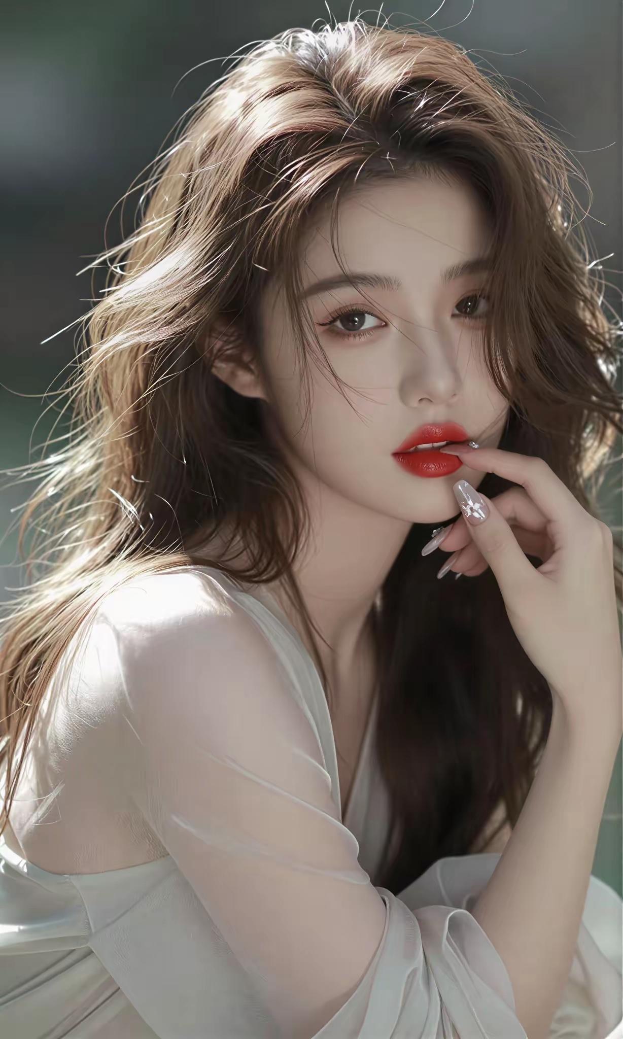 温柔红唇，梦幻少女，轻纱飘逸，仙气十足🍀🌹🌴