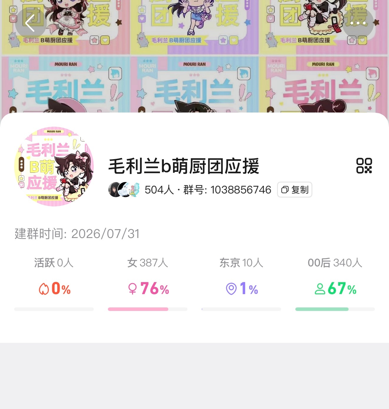 昨天临时建裙今天下午宣裙三个小时已500+毛利兰以后有任何事情我们都一起走下去好