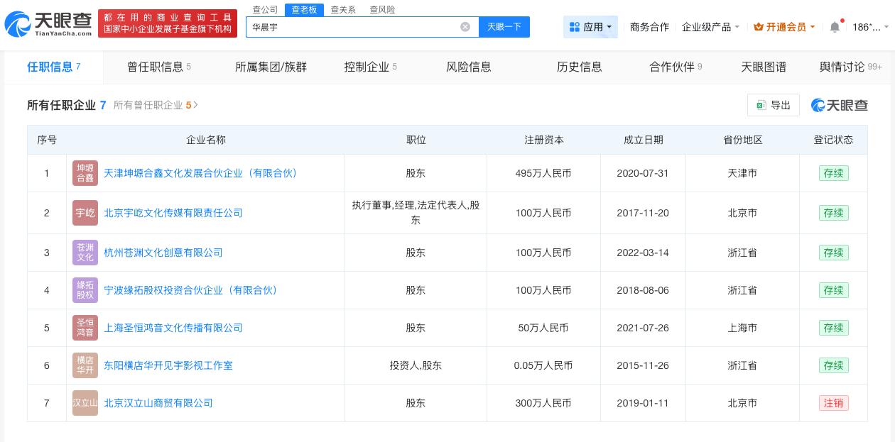 华晨宇宣布演唱会延期当日涨粉2.5万

华晨宇已成立7家企业曝华晨宇演唱会前期投