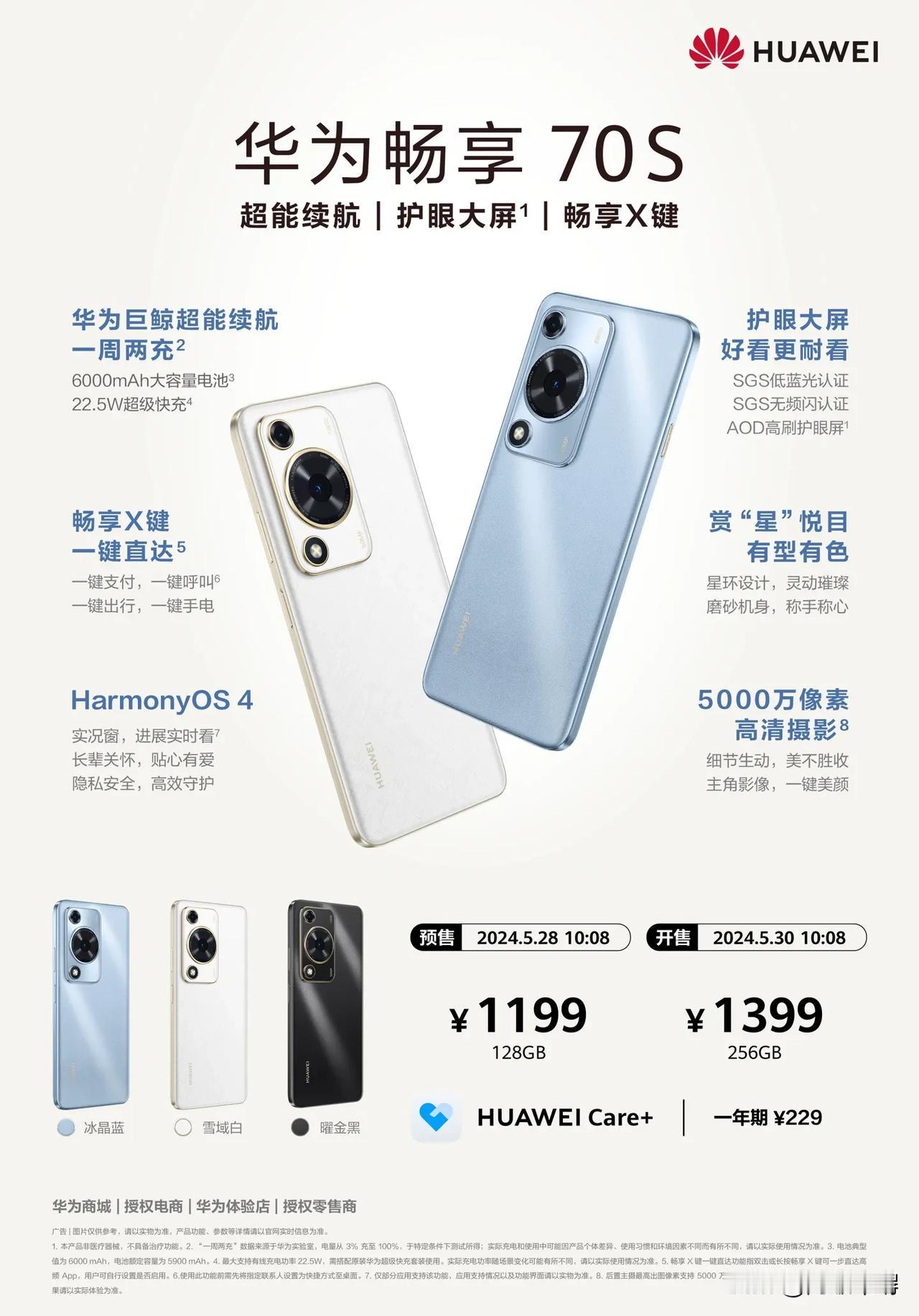 让你们吐槽nova11se，这下子华为直接卖1199。

华为刚刚放出了畅享70