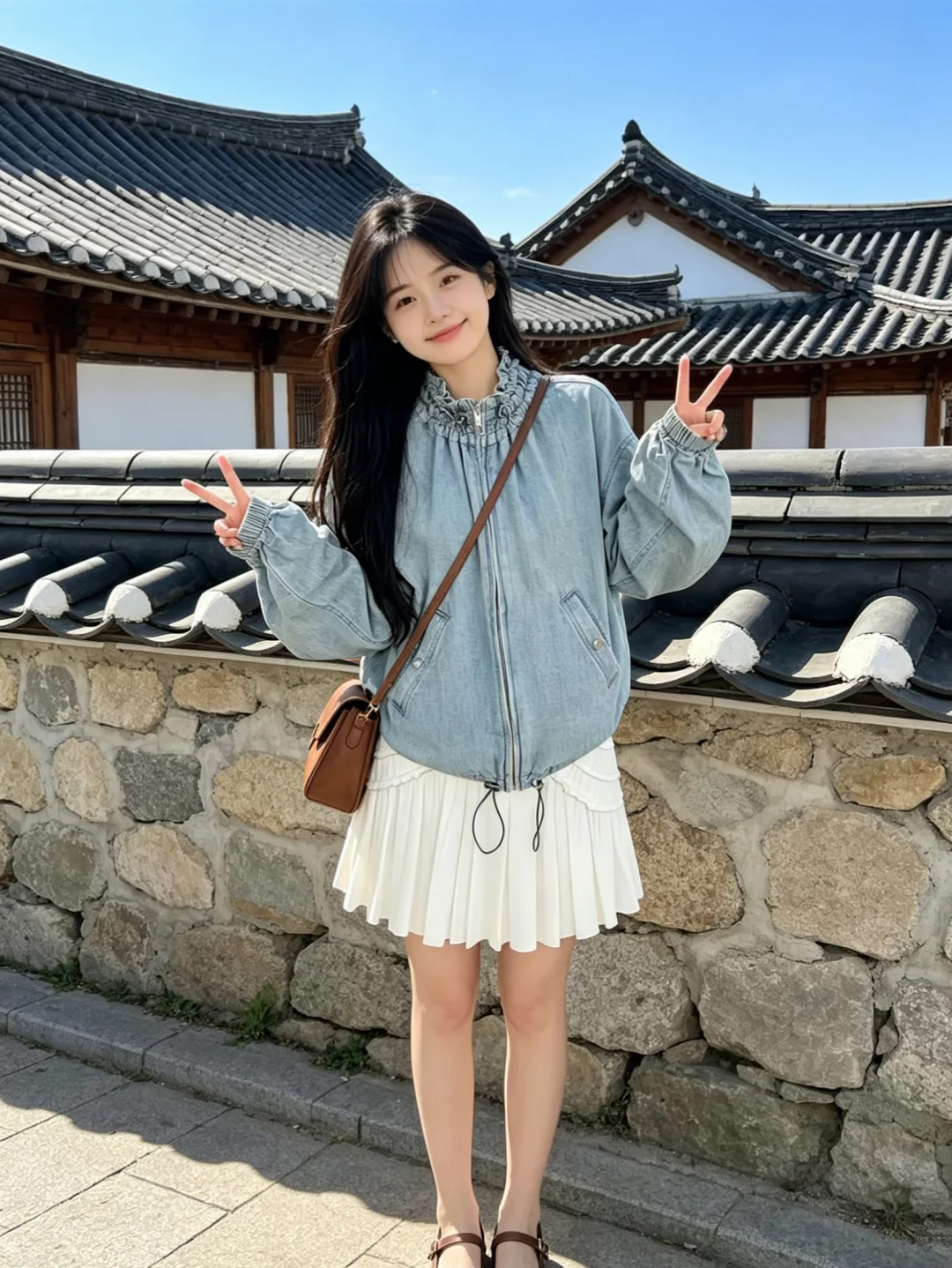 女团风穿搭｜牛仔外套+百褶裙很👍