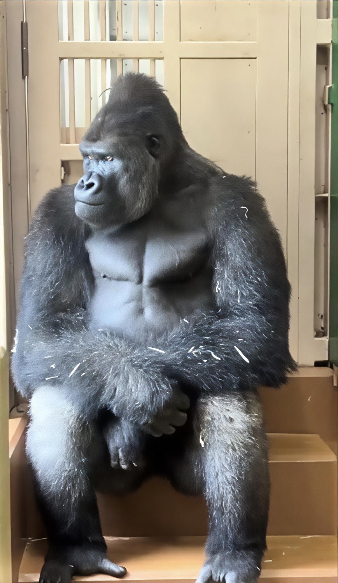 一只猩猩，活成了中年男人的模样。

这就是日本名古屋东山动物园的“清正”。6月初