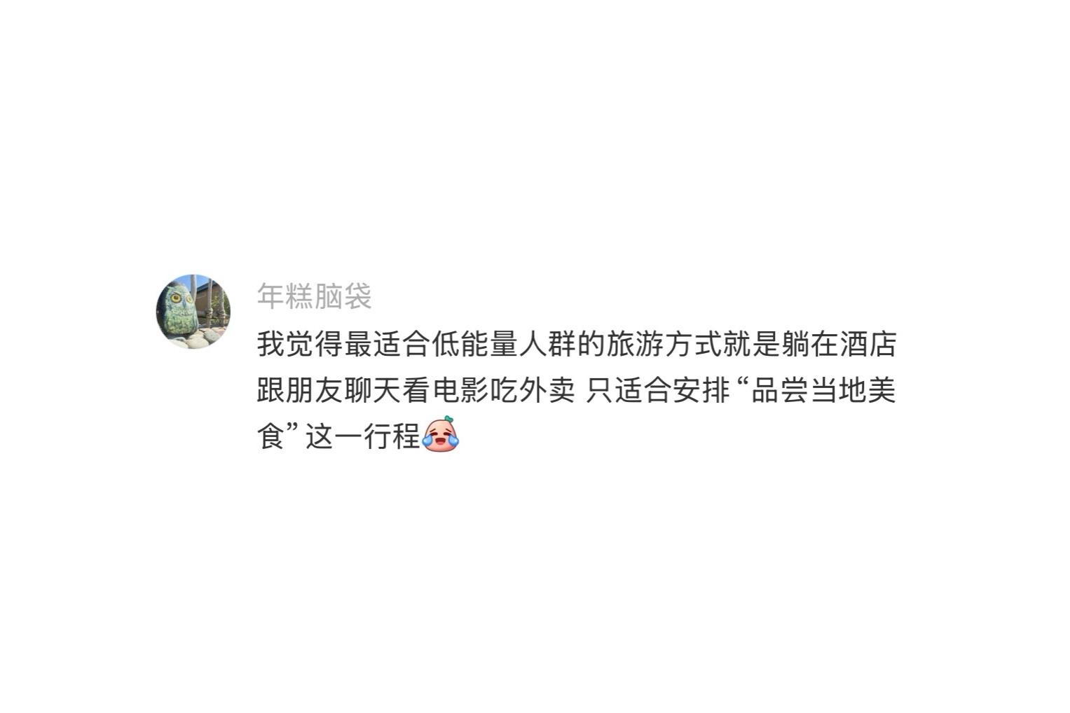 低能量的人旅游就是这样 