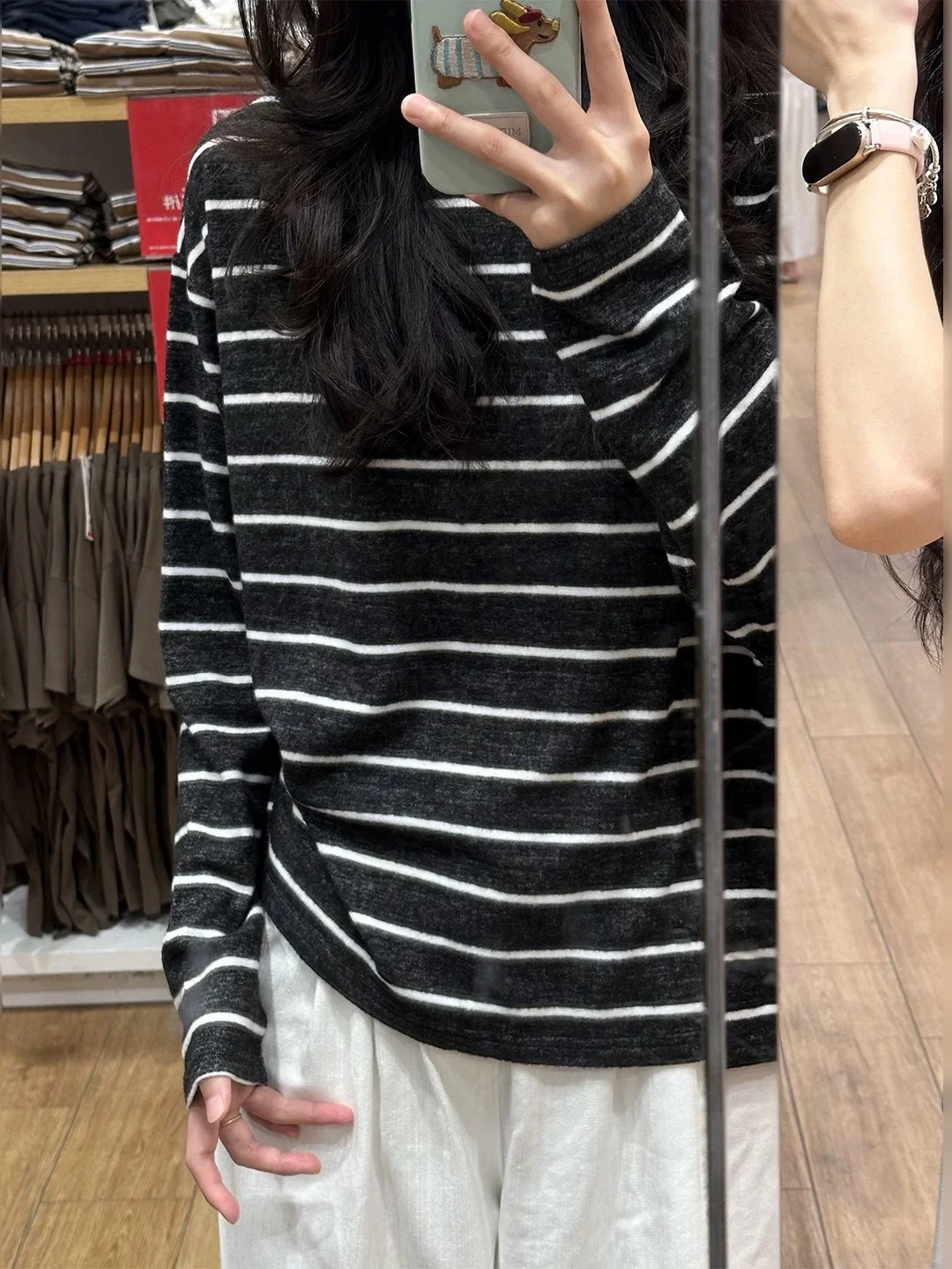 软糯条纹打底‼️通勤懒人直接锁死
