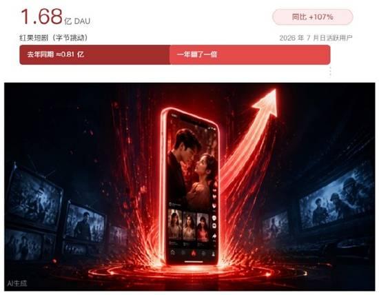 红果短剧日活1.68亿，超“爱优腾芒”总和。
红果短剧靠免费广告模式、抖音导流和