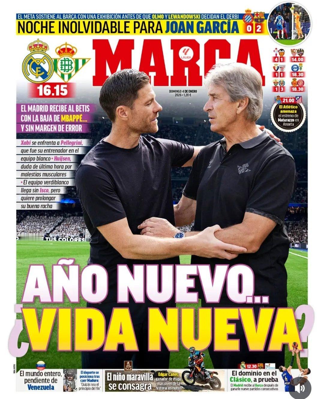 皇马 《马卡》新年。。新气象吗？皇马主场迎战贝蒂斯，姆巴佩缺席，已经没有容错的余