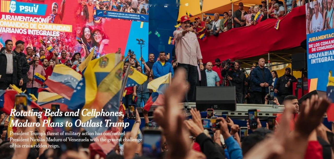 据《纽约时报》报道，委内瑞拉总统尼古拉斯·马杜罗因担忧美国采取军事行动，加强了个