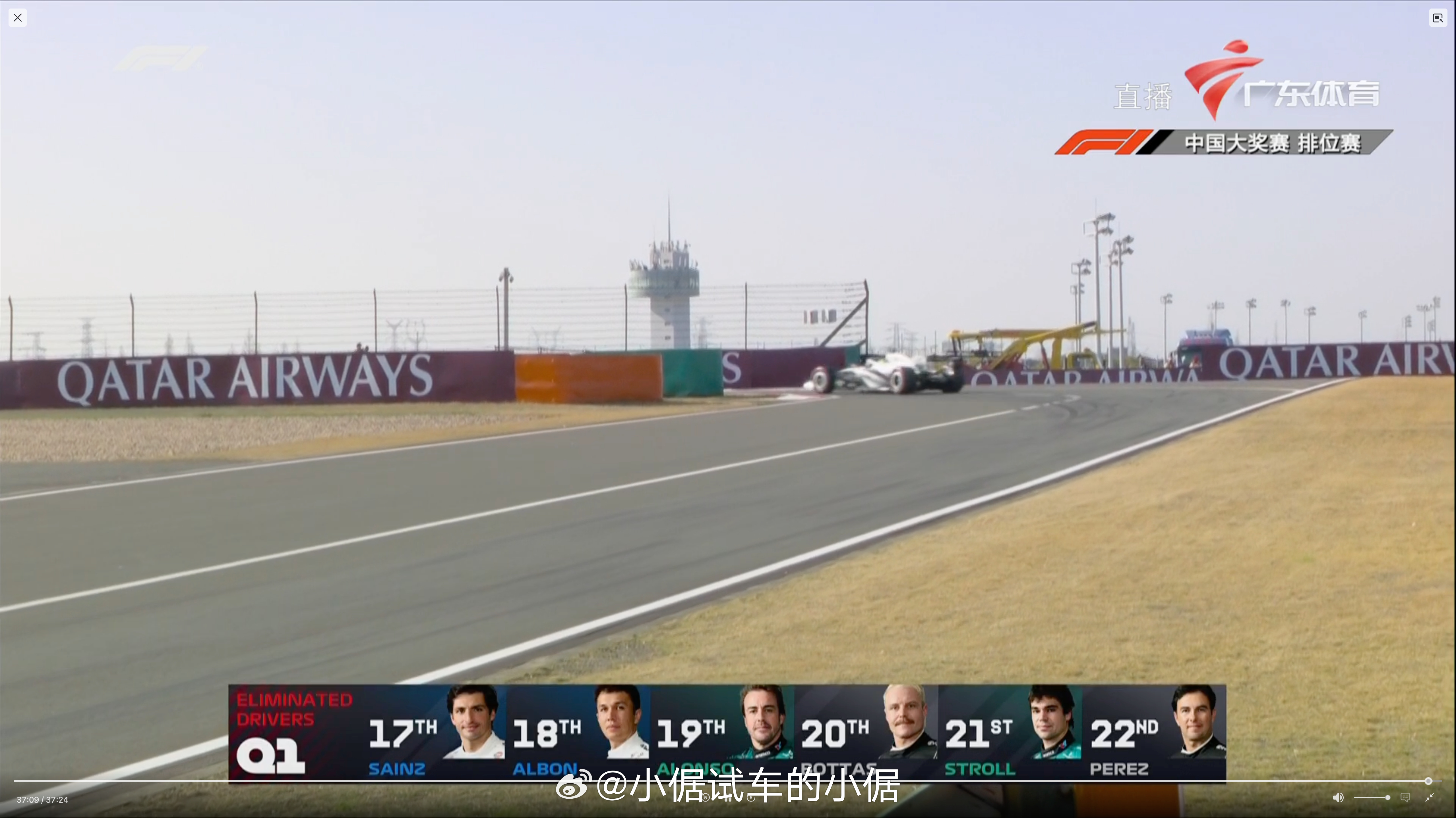 排位赛Q1淘汰区车手：塞恩斯，阿尔本，阿隆索，博塔斯，斯托尔，佩雷兹看这情况，今