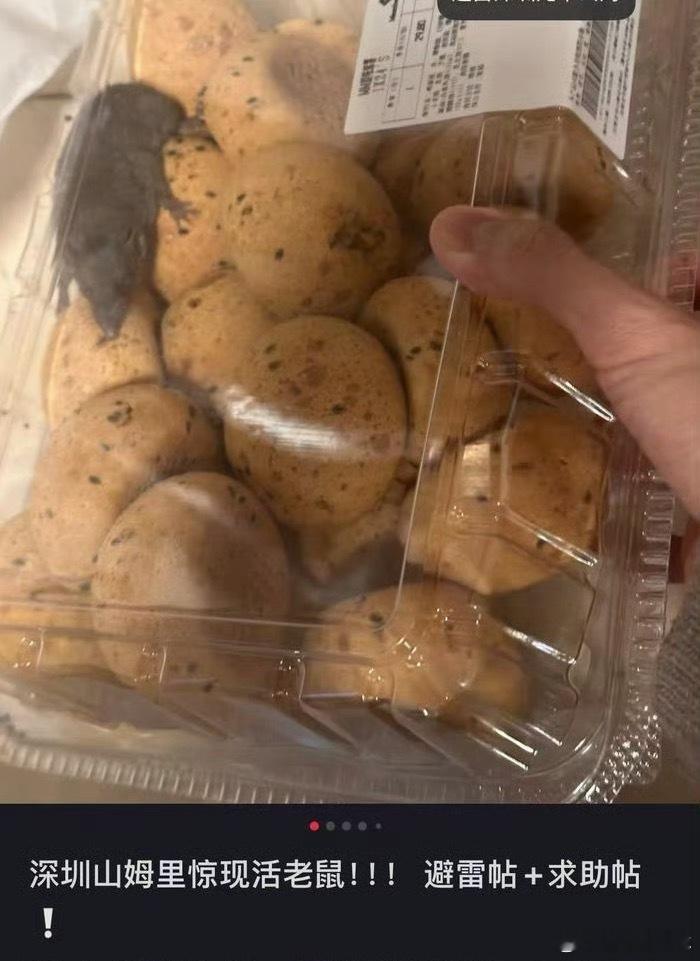 离谱！这也太吓人了！深圳网友山姆极速达下单的麻薯，拆开竟藏着活老鼠，部分麻薯还疑