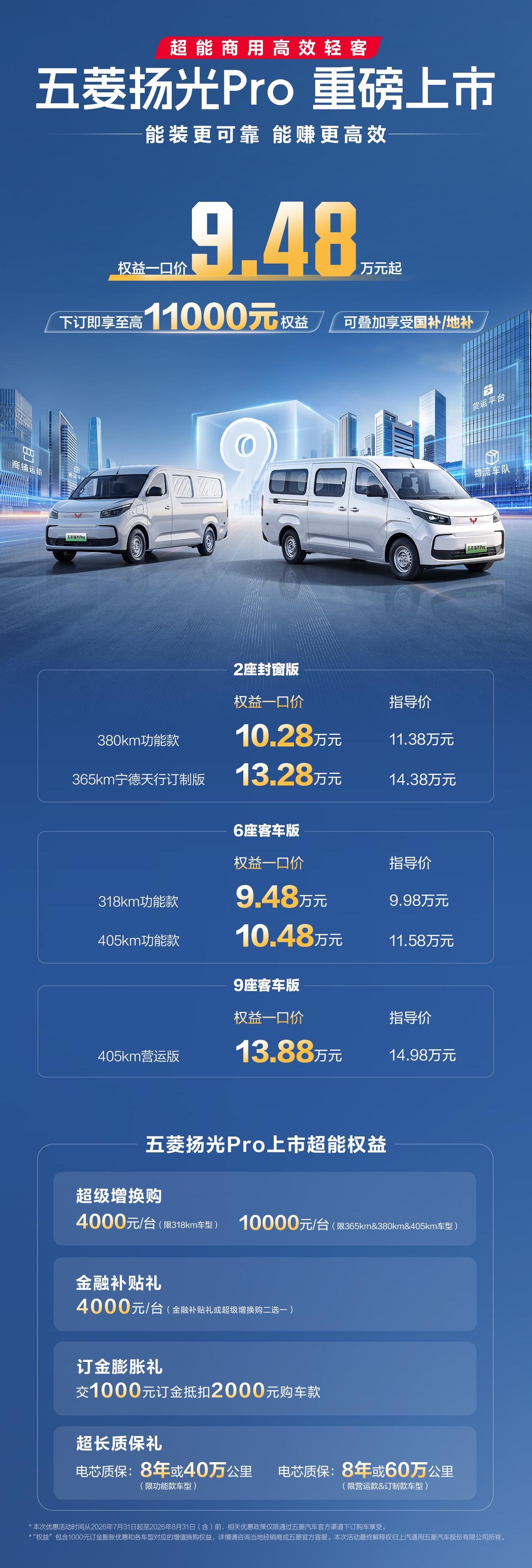为什么说超能商用，一台扬光Pro就够了？
 
7月31日，五菱商⽤⻋⾸款9方级⼤