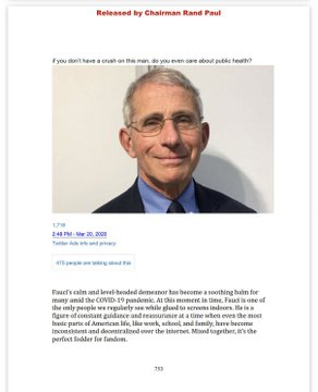 尴尬：福奇博士在COVID期间保存的日记刚刚发布他保存了那些称“美国为他口渴”的