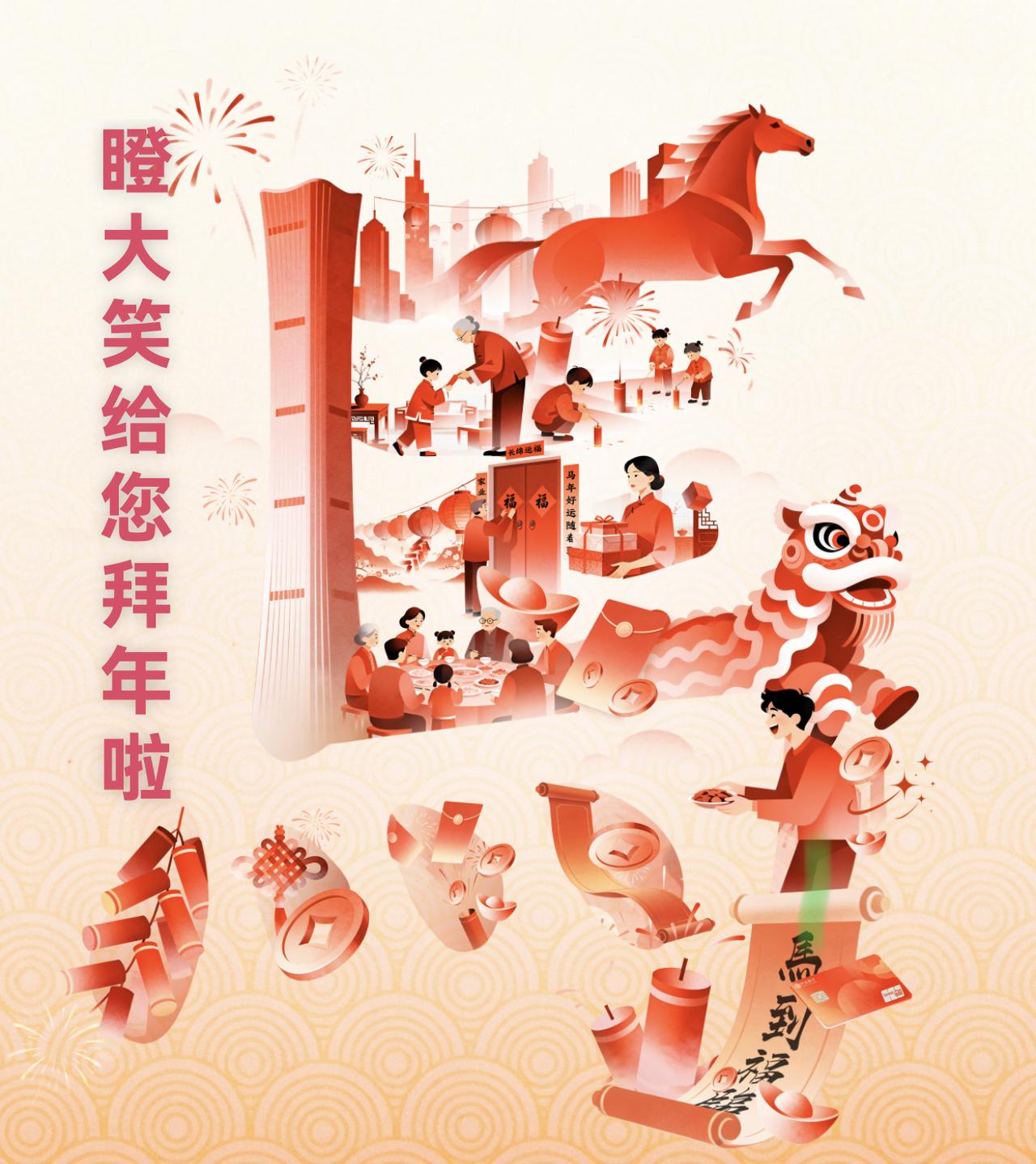 马到福临，信步迎春。瞪大笑给各位朋友们拜大年，谢谢大家对我的支持鼓励和关爱，恭祝