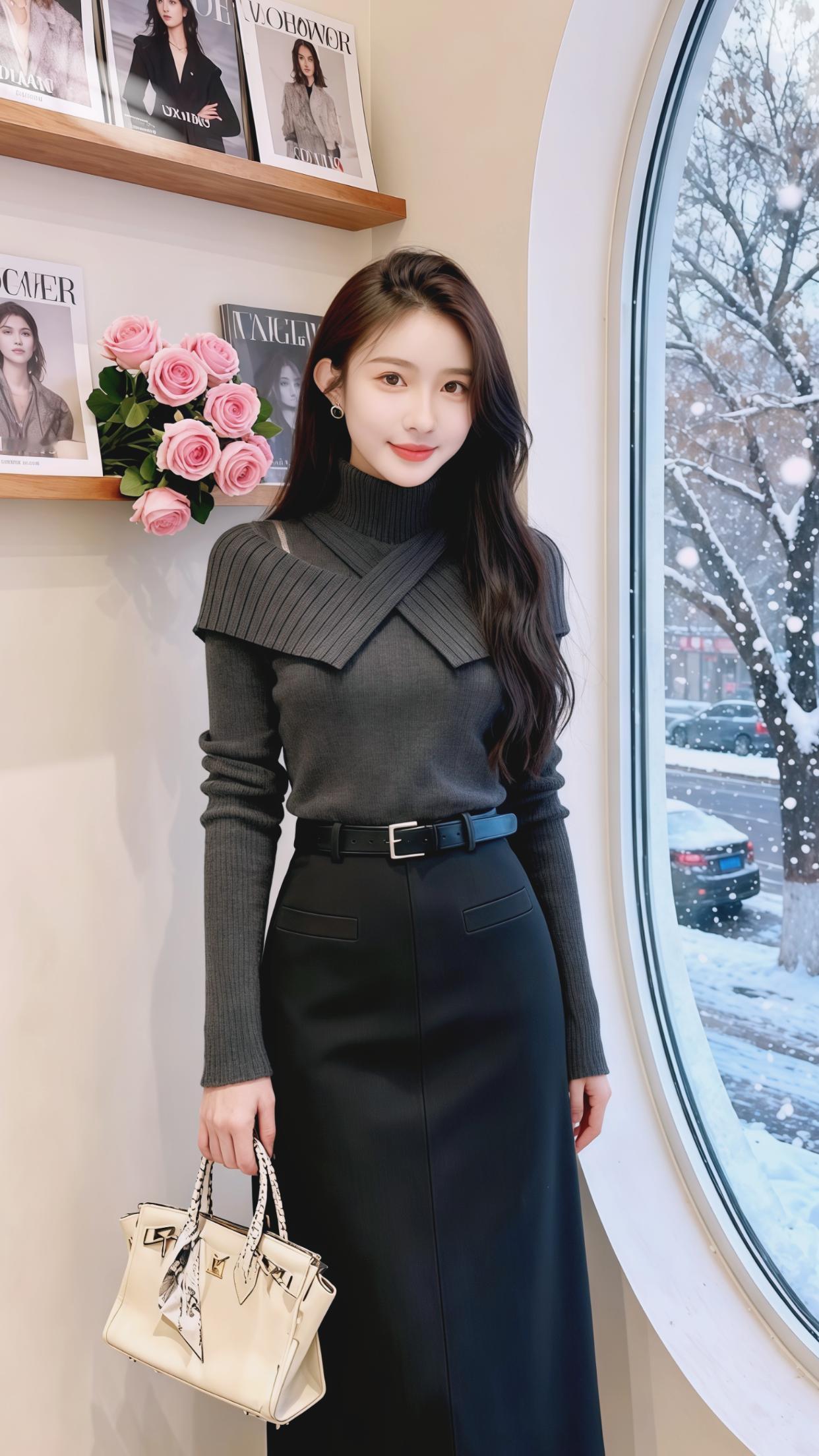 穿搭 女装 斗篷款 套装 时尚