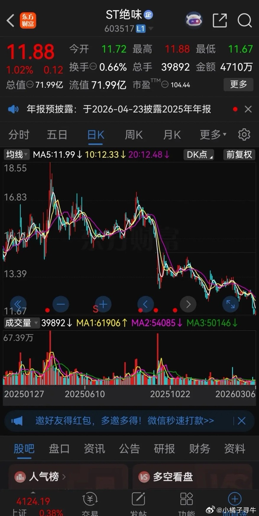 绝味食品真是够绝的！连跌5年，几乎是单边下跌，连个像样的反弹都没有，从最高105