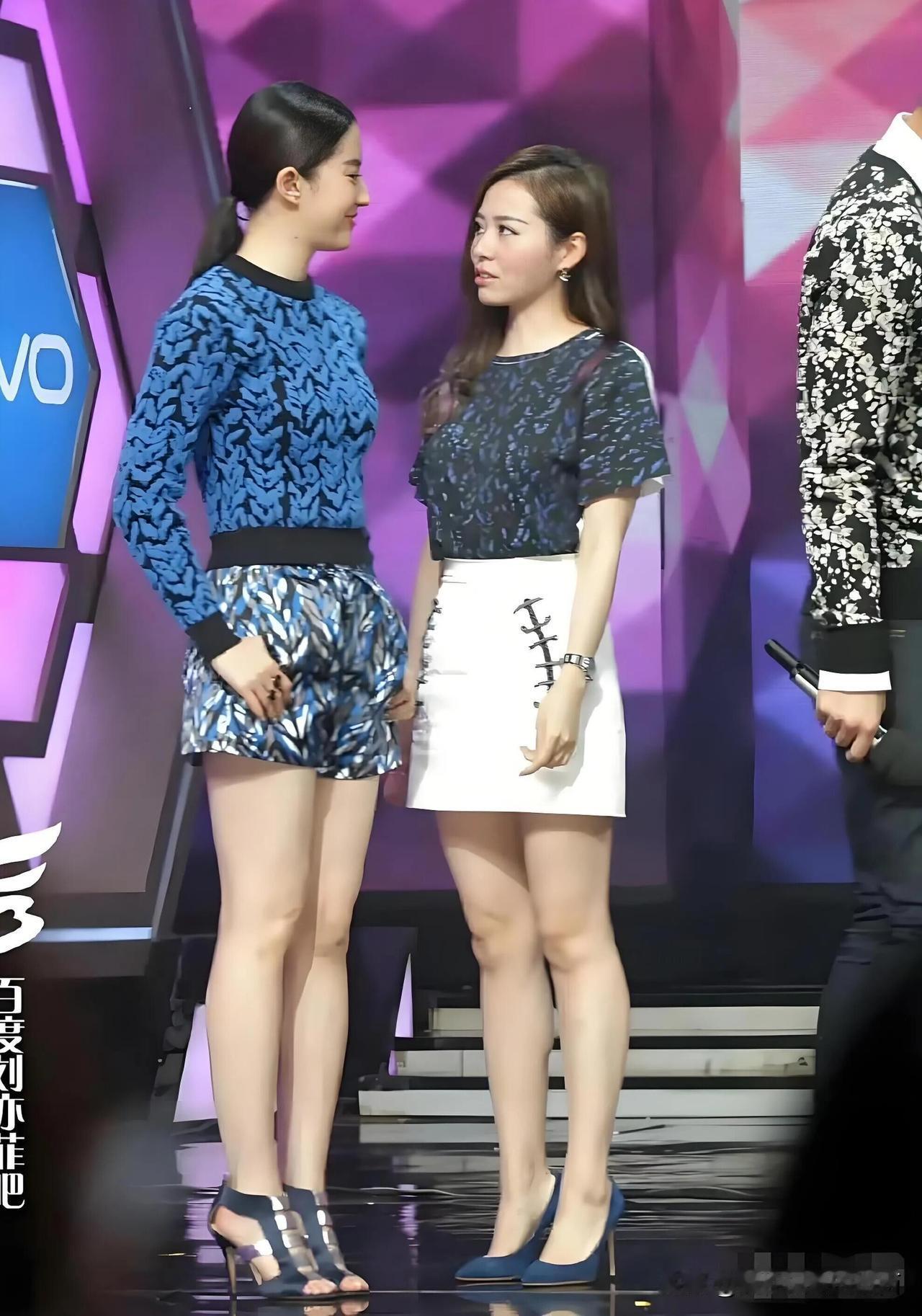 颜值在身高面前，真的不值一提。你看照片中的张靓颖就是在身材上吃了大亏，不管怎么打