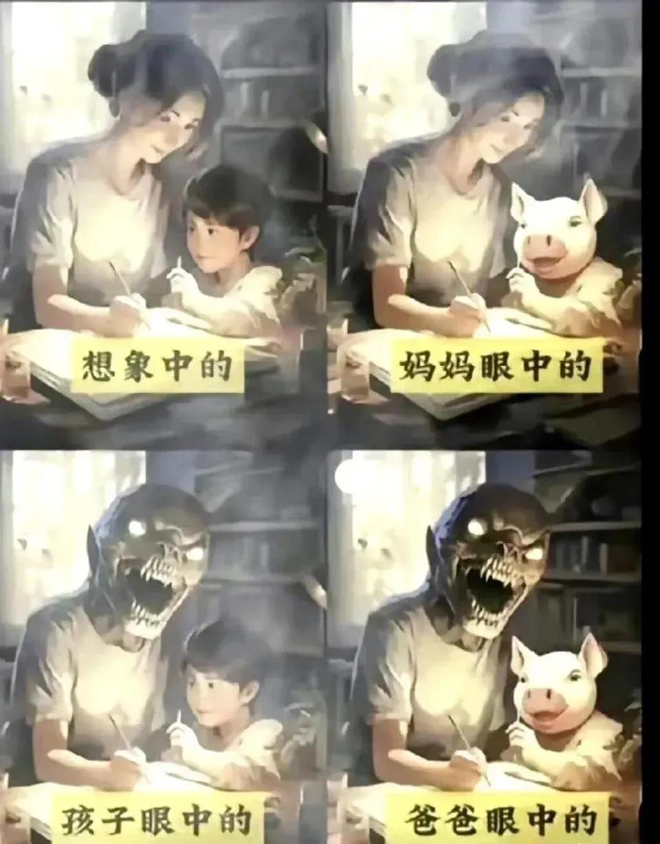 哈哈哈哈哈哈，太特么形象了！
家庭各成员眼中辅导…
你觉得呢？？[捂脸][捂脸]