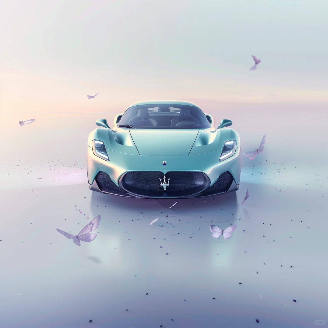 玛莎拉蒂M20碧蓝🦋车身颜色也很有特色，碧海蓝灵感来自赛车淡灰色底色和海蓝宝石