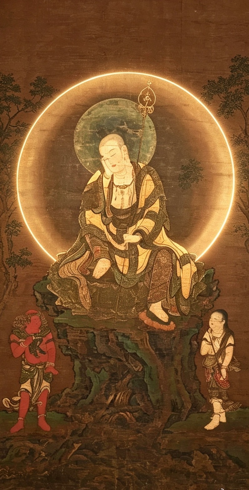 南无延命地藏尊，女人泰产心安稳。南无延命地藏尊，身根具足意自在。南无延命地藏尊，