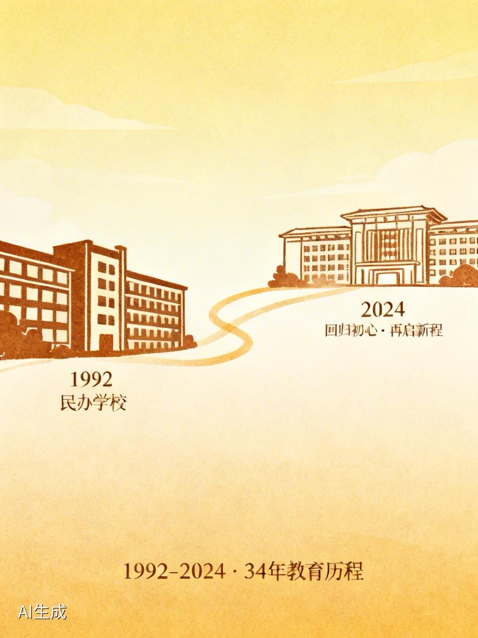 我是1992年6月1日参加民办学校工作的，到现在，已经34年了。
2015年，我