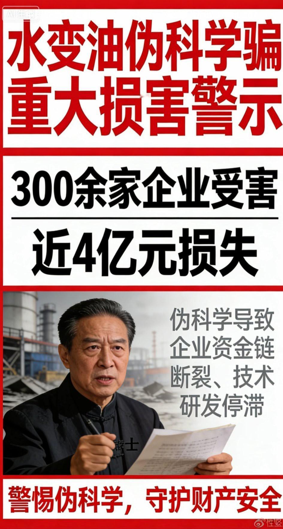 居然还有人相信水可以变油！何祚庥当年勇敢揭露真相，🉑受到只有无尽的嘲讽！
  