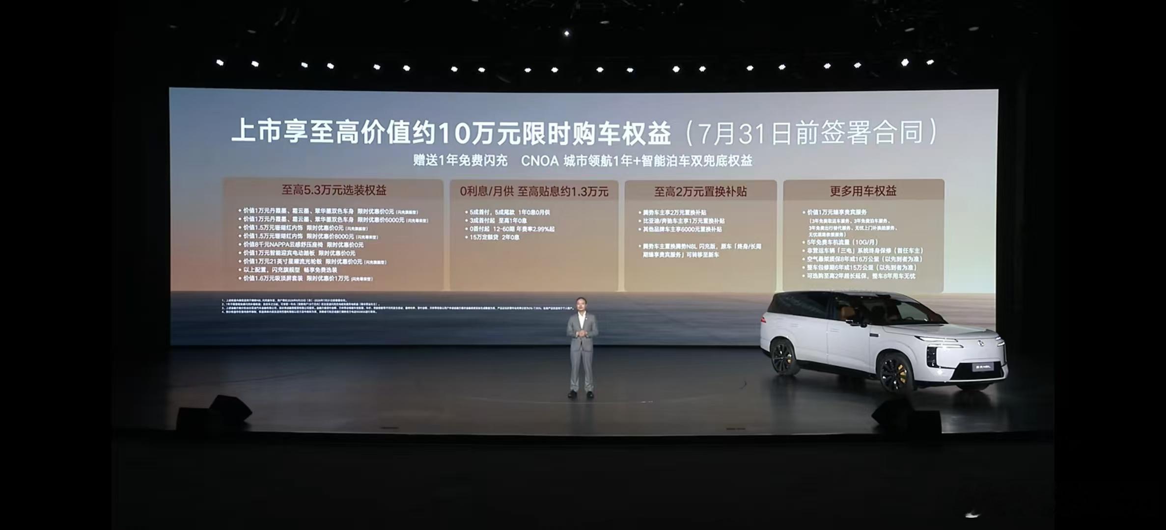 腾势N8L闪充版定位大六座安全豪华SUV。6月23日正式上市，共推出2个版本，售