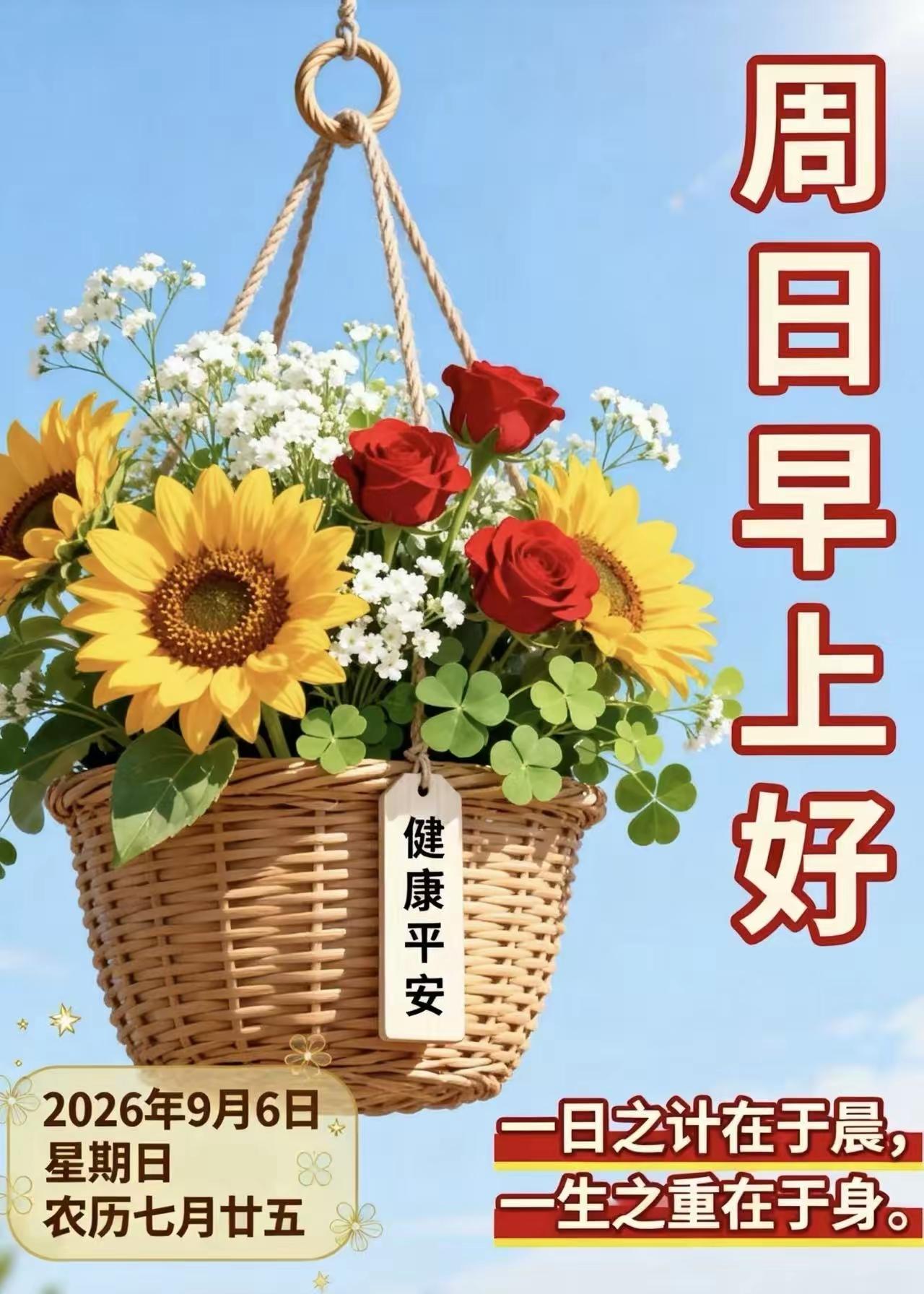早安！愿周日的柔风，吹散所有紧绷心绪，接纳寻常日常，享受此刻清闲。
分享早晨的寄