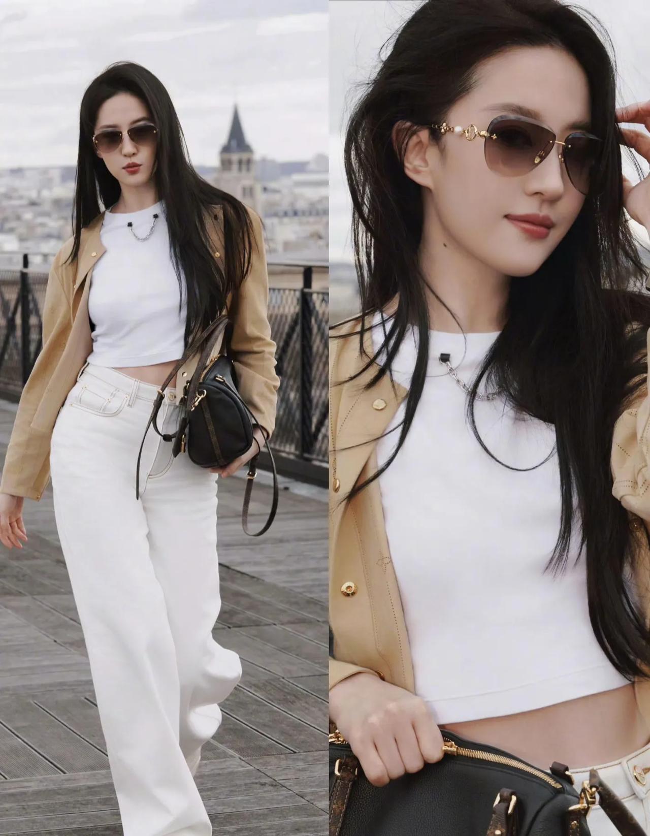 刘亦菲老钱风造型太绝了
 
刘亦菲这组老钱风穿搭直接封神！🤎
卡其色短外套搭配