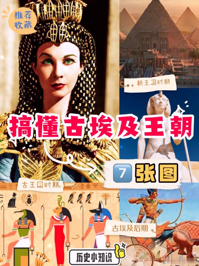 七张图搞懂古埃及历代王朝史。 按照时间和朝代顺序，通过七张图，总结了古埃及历代王