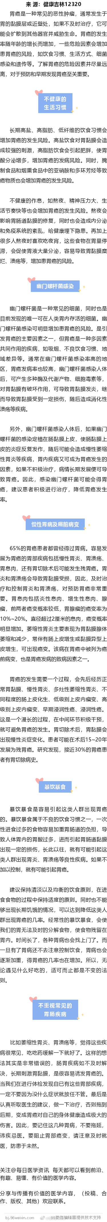 这几个导致胃癌的高危因素 你中招了吗？胃癌是一种常见的恶性肿瘤，通常发生于胃的黏