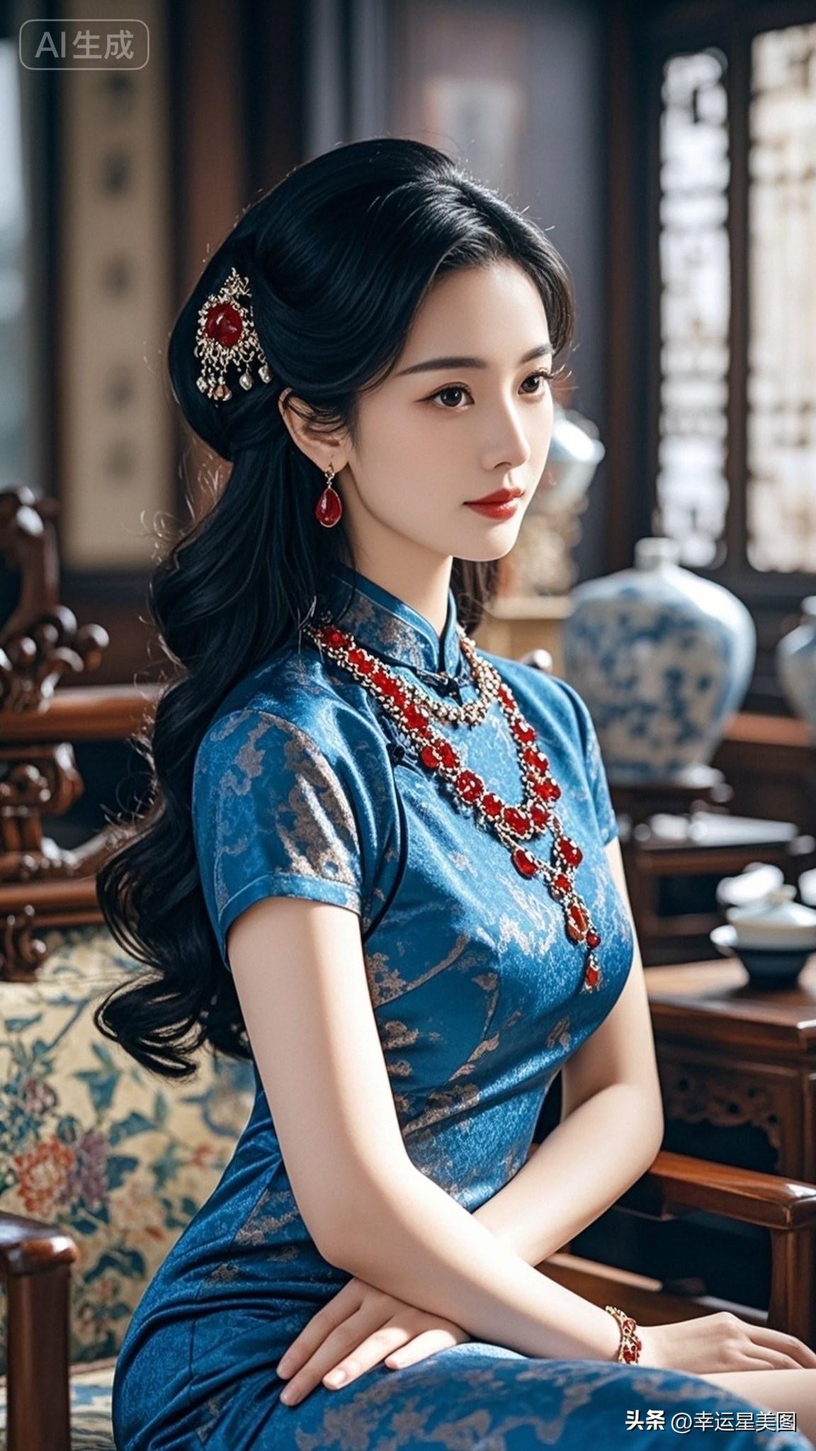 优雅黑裙，闪耀珠宝，气质女神！