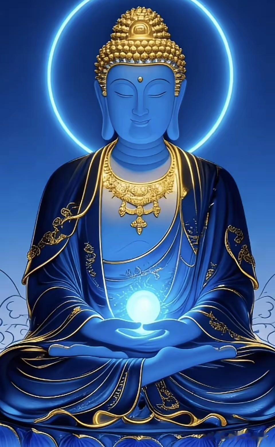 琉璃耀世消灾障，
宝光普照护康宁。